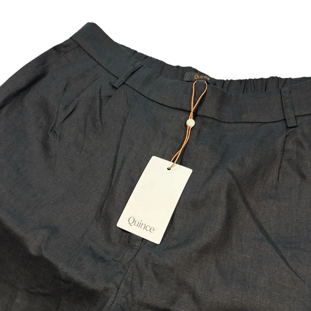 Quince Black 100% European Linen Relaxed Women's Sz 14